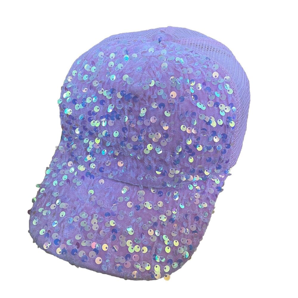 Special Sparkling Pink Lace Sequin Baseball Trucker Cap Sparkling Hat Adult Gift